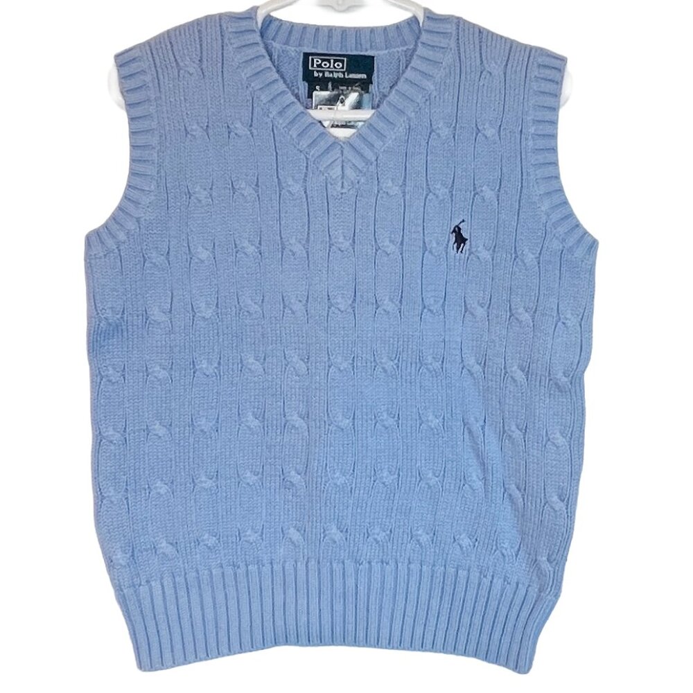 Ralph Lauren - NWT size 5 light blue cable knit sweater vest